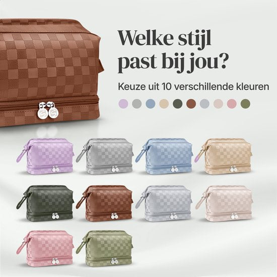 Skycases Travel Essentials - Kulturtasche und Make-up-Organizer - wasserdicht und kompakt - geeignet für Reisen und den täglichen Gebrauch - Unisex - Braun