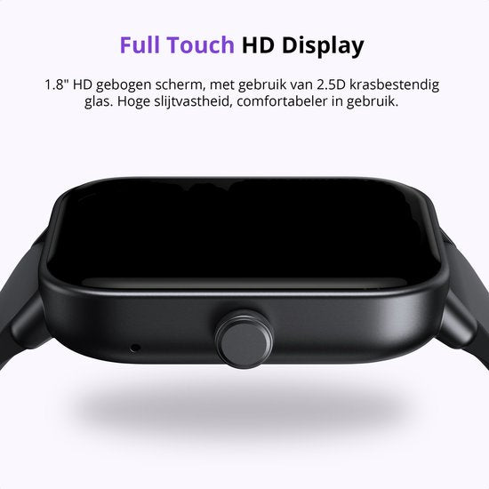 Maoo Boost 2 Smartwatch - Frauen & Männer - Android & iOS - Wasserdicht - Schwarz