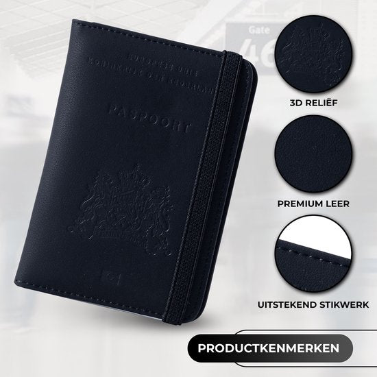 EverNeeds Reisepassetui - Reisepasshalter - Reisepasshüllen - PU-Leder - Schwarz