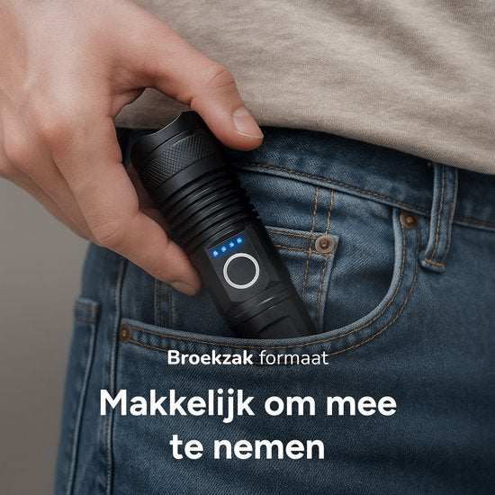 Taschenlampe LED wiederaufladbar - inkl. Batterien - Für Kinder und Erwachsene - Wasserdicht - Mini-Militär-Taschenlampen - 1500 Lumen - Proskill