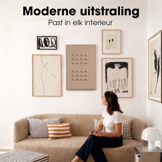 Mica Decorations Wanddekoration – Wandpaneel mit abstrakter Kunst, 60 x 40 x 3 cm – Wohnaccessoire für Wohnzimmer oder Schlafzimmer – Dunkelbraun