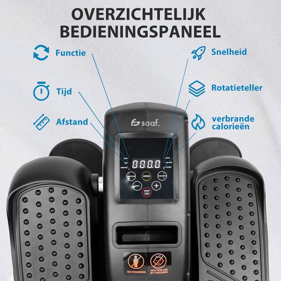 Saaf Motionfit Chair Bike - 12 Stufen - mit Widerstandsbändern - Office Bike Exercise Trainer - für Erwachsene - Schwarz