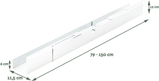 BRASQ Kabelwanne für Schreibtisch – 79-150 cm – Kabelmanagement – Unter Tisch - Weiß
