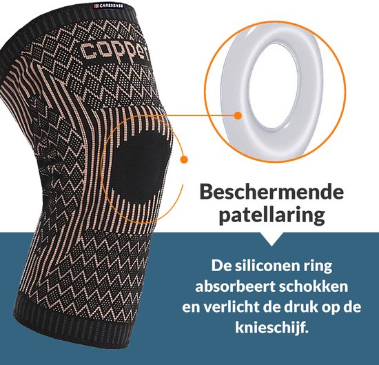 Caresense Kniestütze - Patella-Bandage - Bei Arthritis - Linderung von Gelenkschmerzen - Kniestütze für Erwachsene - Größe L