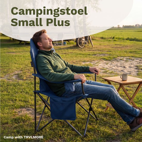 TRVLMORE Campingstuhl XXL - klappbar - 160KG Tragkraft - Inkl. Tragetasche - Klappstuhl - Angelstuhl - Campingstuhl - Klappstuhl - Blau