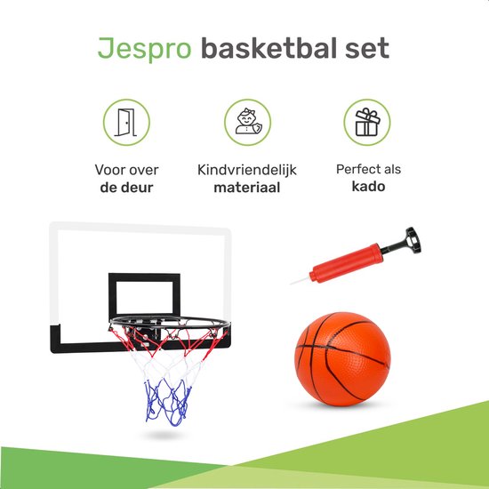 Mini Basketball Set - Inkl. Ball & Pumpe - Reifen - Korb - Ringe - Basketbälle - Ring für Kinder - Netz - Indoor - Brett - Stange - Für Zimmer - Basketballring