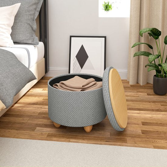 Rootz Hocker - Hocker - Hocker - Ablagefläche - Bank - Hocker - Möbelstück - Hellgrau - Ø39x33 cm