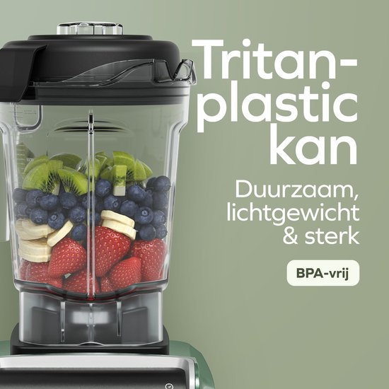 KitchenBrothers Power Blender - 1600W - 2L - Smoothie Maker - Eiszerkleinerer - Pastellgrün