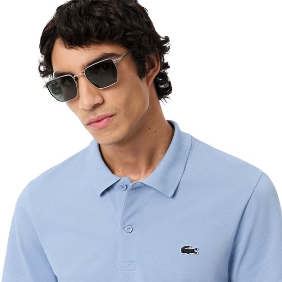 Lacoste Poloshirt, atmungsaktiv, hellblau – Größe L – Herren