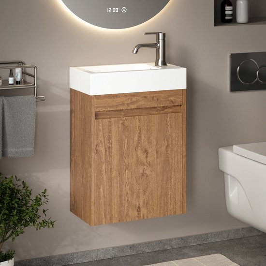 Mirlux Toilettenschrank Eiche Warm - Brunnenschrank - Toilettenmöbel - Toilettenschrank