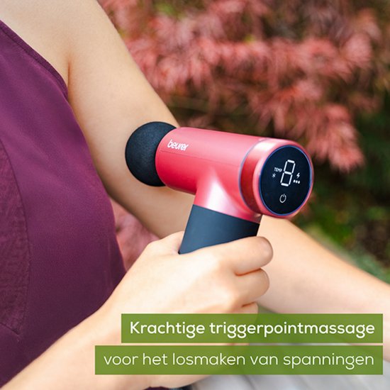 Beurer MG 195 HOT & COLD Limited Edition 25 Massagepistole - Wärmt & kühlt Muskeln - Inkl. 7 Aufsätze - 9 Intensitätsstufen - Leistungsstarker Akku - Kabelloser Betrieb - 3 Jahre Garantie - Bordeaux/schwarz