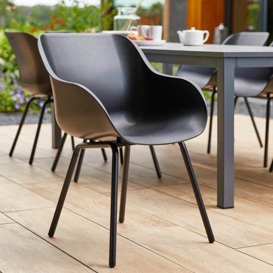 Hartman Sophie elegance Gartenstuhl - Schwarz - 2er-Set - schwarzes Rondo-Fußkreuz