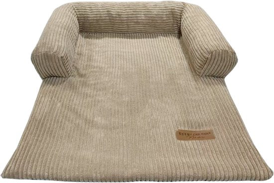By Cee Cee Original Hundedeckenbank - Hundedeckenbank - Hundekorb - Premium - komplett mit Reißverschluss - Rippengewebe - Mocha Taupe - 120x90 - Größe L
