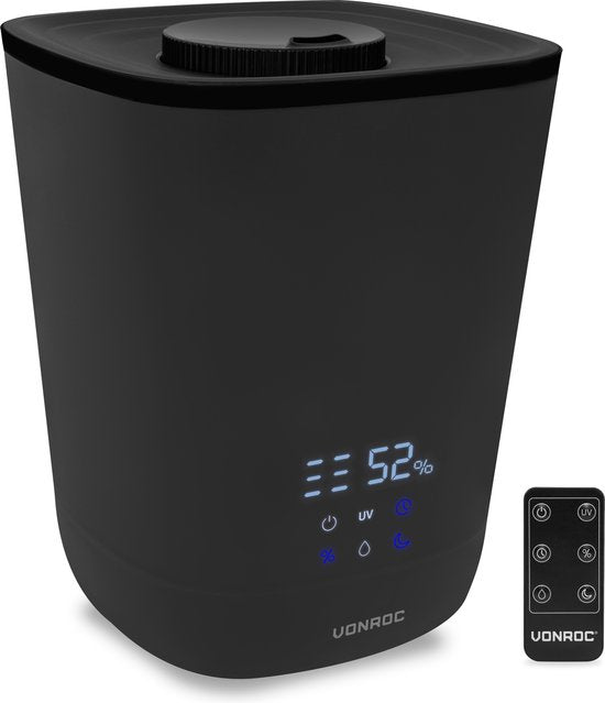 VONROC Luftbefeuchter 4,5 Liter - Ultraschall - UV-Sterilisation - 360° Nebelauslass - Inkl.