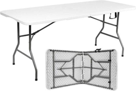 Livista® Klapptisch - Klapptisch - 180 x 70 cm - Klapptisch - Rutschfest und wetterfest - Weiß
