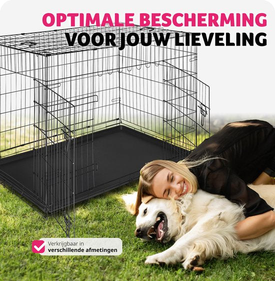 tectake® Hundekäfig - Hundezaunbox - Hundezwinger - Faltbare Hundebox - Stabile Transportbox für Hunde und Welpen - Für Kofferraum, Auto, Camping und Zuhause - 121,5 x 75,5 x 80,5 cm
