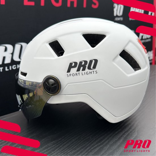 Speed Pedelec Helm mit Visier & Ohrenschützer Fahrradhelm Erwachsene - Weiß - Medium - NTA8776