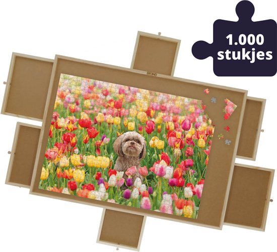 BR-2216 Puzzlebrett mit 6 Schubladen - Puzzlebrett / Puzzletisch für 1000 Teile - inklusive Abdeckplatte