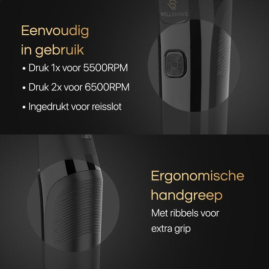 Wellshave 2 in 1 Bodygroomer Men - Multitrimmer für Körper und Bart - Schamhaartrimmer Men - Körpertrimmer Men - Nasentrimmer - Dual Groomer