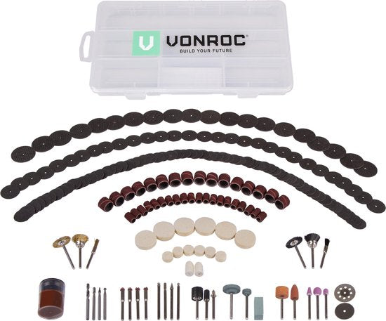 VONROC Rotierendes Multiwerkzeug - Zubehörsatz - 192 Teile - Universal - für rotierende Multiwerkzeuge