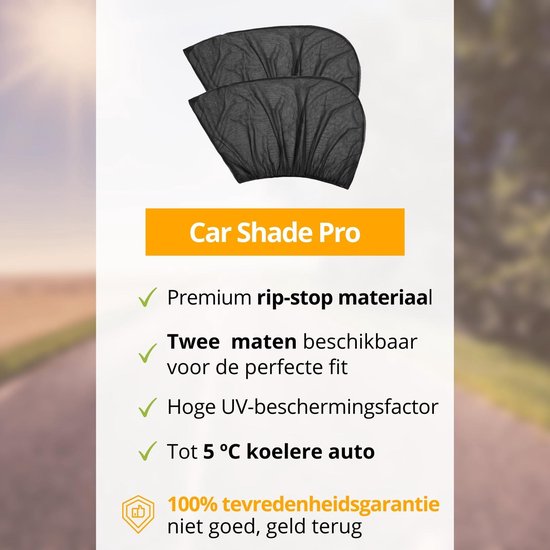 Urban State Sonnenschirm - Für Seitenfenster - Auto Baby - Universal - UV-Schutz - Größe M - Schwarz