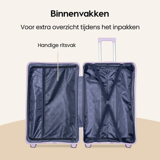 SKYCASES Urban Adventurer - Handgepäckkoffer - Zahlenschloss - 44L - Spinner-Räder - Reisekoffer mit Gepäckschloss - leichter Trolley - lila