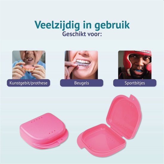 Prothesentablett - 2 Stück - Bracket-Tablett - Rosa - Für - Zahnspange - Prothesen - Prothesentablett - Bracketbox - Tablett - Prothesentablett