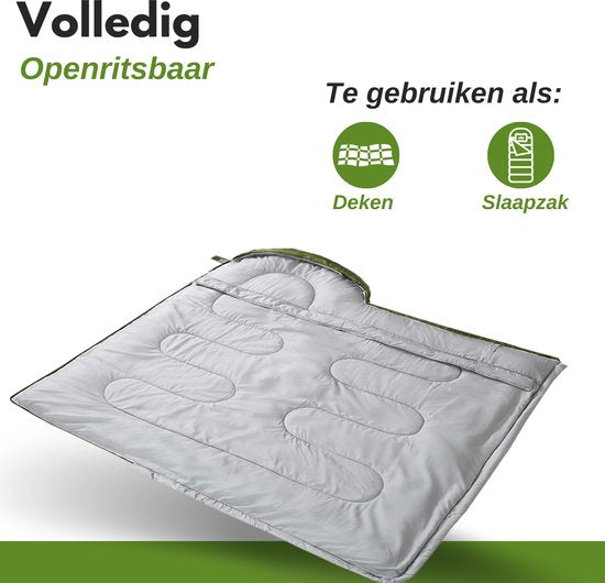 Vertrex Tri-Season Adventure Mumienschlafsack - Schlafsäcke Erwachsene - Camping - Grün