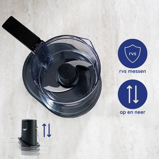 Safecourt Kitchen Chopper - Lebensmittelzerkleinerer - Schwimmende Klingen - Eiscremezerkleinerer - 700ml - Schwarz/RSF