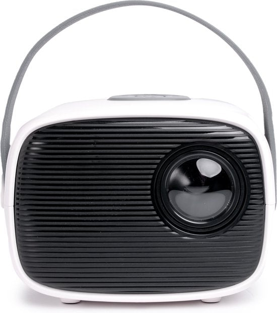 QLT TV-Projektor - Mini-Beamer mit LED-Lichtquelle - Auflösung 800 x 480 Pixel - 16:9 - Projektionsabstand 1 bis 4 Meter - mit Fernbedienung - Weiß