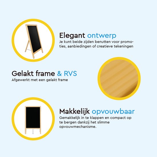 BRASQ Chalkboard Blank - 55x 85 CM - Chalkboard - Werbeschild - Bürgersteigschild - Einseitig - für Innen und Außen - Gastgewerbe
