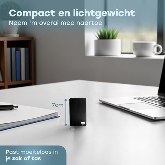 Audyn Voice Recorder - 200 Stunden Audioaufnahme - Fernabhörgerät - Diktiergerät - 360° HD-Aufnahmen - 16GB - Schwarz