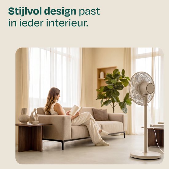 VONROC Bodenventilator – 3 Geschwindigkeitsstufen – inkl. Fernbedienung – Timer – in 3 Höhen verstellbar – beige