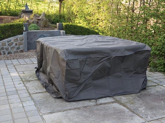 Perel Outdoor-Abdeckung für Garten-Set, grau, rechteckig, 165 cm x 135 cm x 95 cm