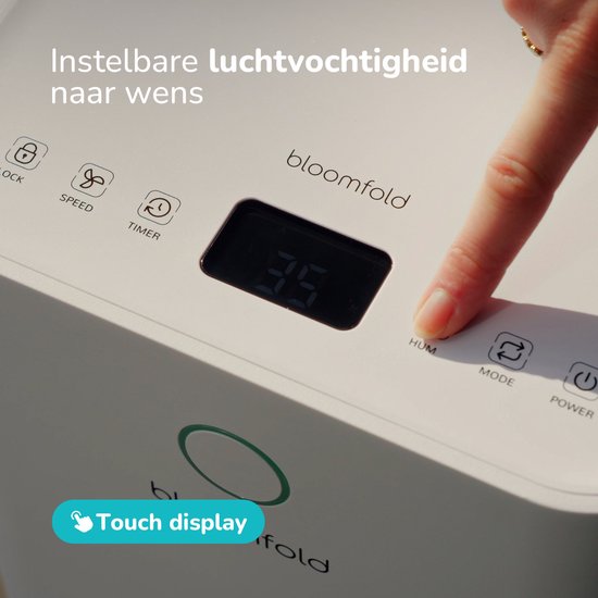 Bloomfold Luftentfeuchter - 12L pro Tag - Inkl. Wasch-Trocken-Funktion - Geeignet für Wohnzimmer, Schlafzimmer, Keller & Badezimmer - Weiß