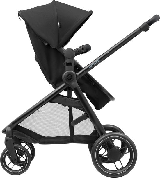 Maxi-Cosi Zelia³ Kinderwagen - Essential Black (schwarzer Rahmen + schwarzes Leder)
