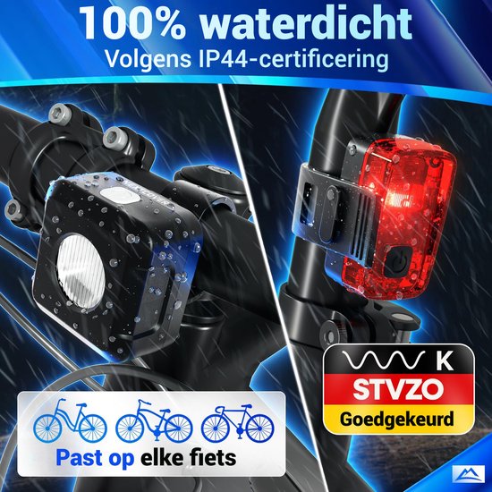 Nextcover Fahrradlicht vorne und hinten | Fahrradlicht USB-C Wiederaufladbar & IPX4 Wasserdicht | Fahrradlicht Set mit 6 Stunden Batterielebensdauer | Frontlicht und Rücklicht | Fahrradlicht LED Weiß und Rot | Fahrradlicht für alle Fahrräder | Fahrradlamp