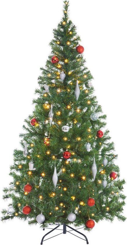 Casaria Künstlicher Weihnachtsbaum - 140cm Weihnachtsbeleuchtung 100 LEDS - Grün