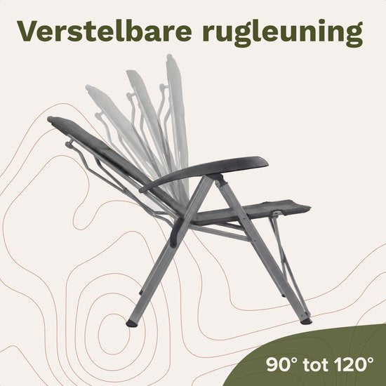 TRVLMORE Campingstühle Luxus - klappbar - 2er-Pack - 150KG Tragkraft - Inkl. Tragetasche - Klappstuhl - Campingstuhl - Klappstuhl - Grau