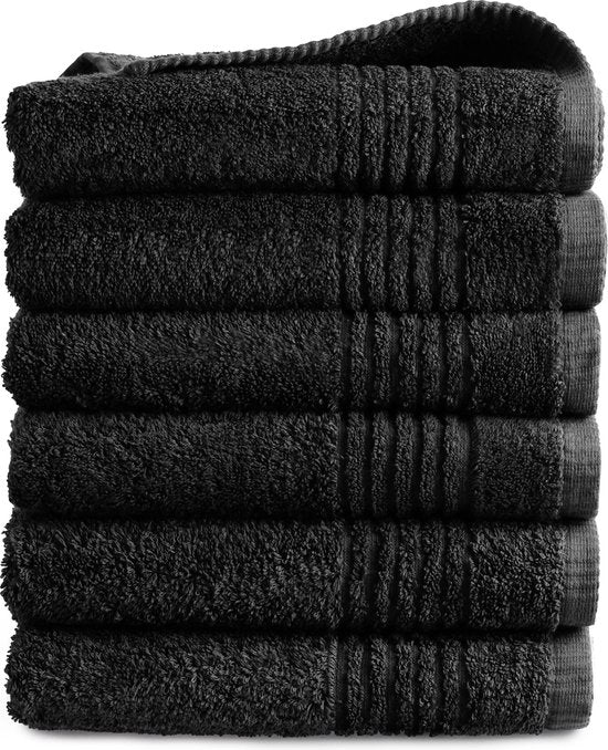 Handtuch Supreme - Ägyptische Baumwolle 650 GSM - 6 Stück - 50x100 - schwarz