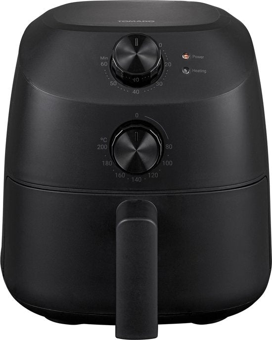 Tomado TAF2001B - Mini Airfryer - 2 Liter Fassungsvermögen - Für 1 oder 2 Personen - Kleine Heißluftfritteuse - PFAS-frei - Schwarz