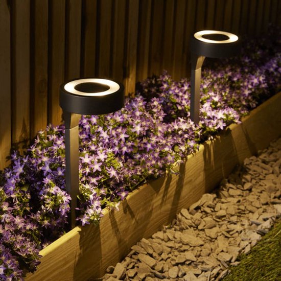 Luxform AYR Orange Solar Gartenleuchten - 2 Stück - LED - Schwarz