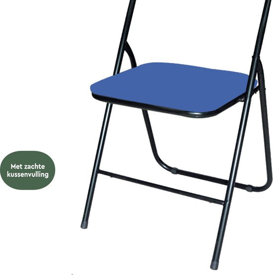 BRASQ Klappstuhl Blau Schwarz - Klappstuhl - Klappstuhl 43x38x78 cm - PVC - Esszimmerstuhl