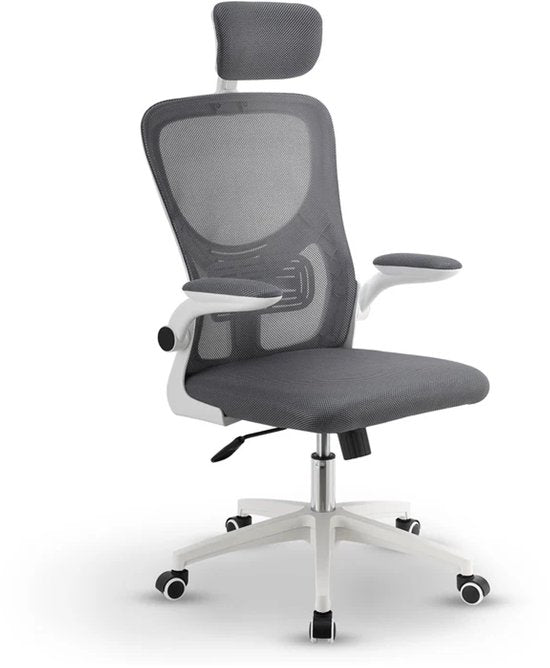 Juskys Ergonomischer Bürostuhl - Baltimore - Weiß / Grau