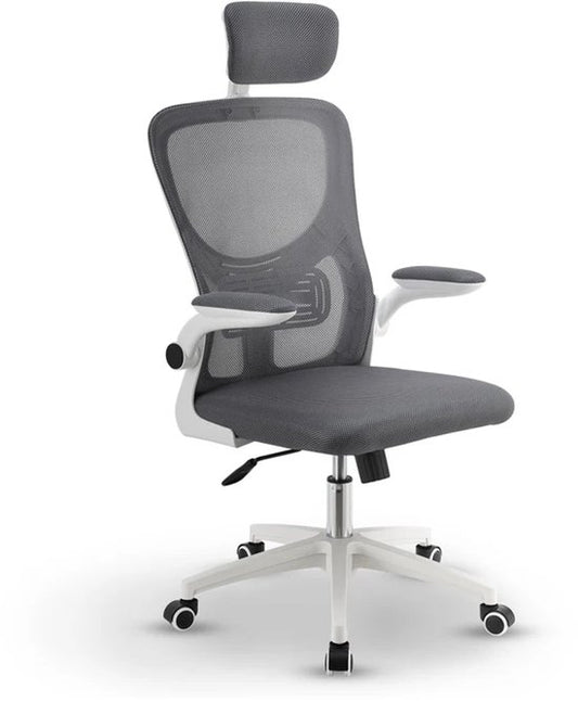 Juskys Ergonomischer Bürostuhl - Baltimore - Weiß / Grau
