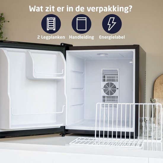 BREND BR-2240 Thermoelektrischer Mini-Kühlschrank - 44 Liter - Flüsterleise 35 dB - LED - Energieeffizient - Für Schlafzimmer, Büro oder Camping