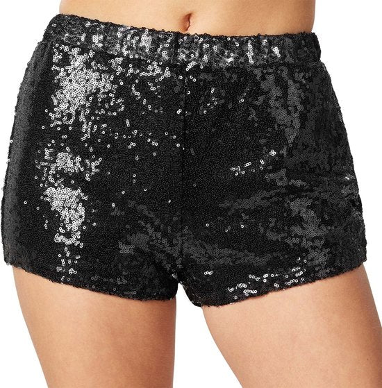 Dressforfun Faschingskostüm Pailletten Shorts Schwarz – Damen – Größe L