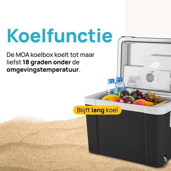 MOA Coolbox Electric 12v 230 volt - 40L - Frigobox - Camping Kühlschrank - Auto und Camping - Kühlung und Heizung - Schwarz