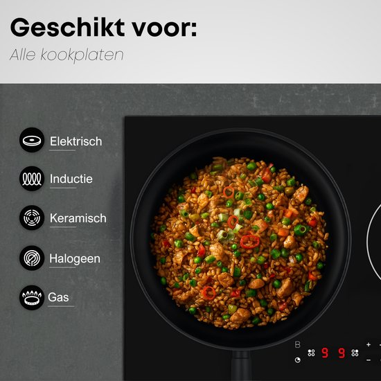 Savore Kitchen Wokpfanne Ø 28 cm - Induktion - PFAS frei - Keramische Antihaftbeschichtung - Wokpfanne - Wokpfannen