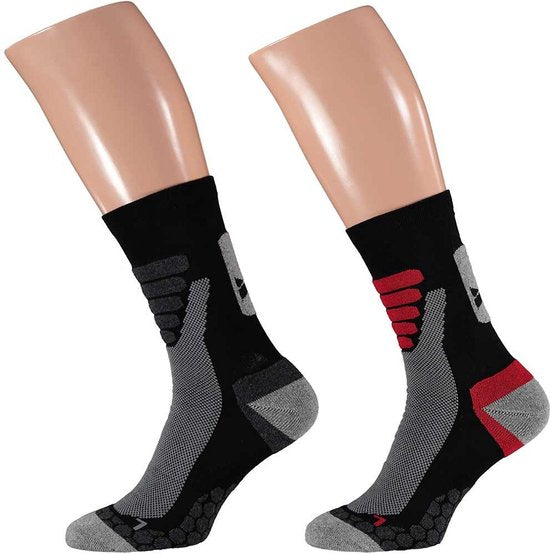 Xtreme Wandersocken für jedes Wetter, 2er-Pack, Schwarz & Rot – Socken – 42–45